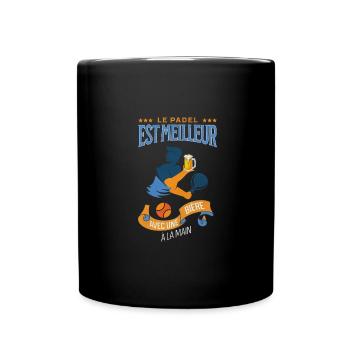 Le padel est meilleur avec une bière à la main - Mug uni - noir - Devant