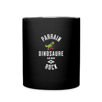 Parrain Dinosaure le roi du rock t-shirt baptème - Mug uni - noir - Devant