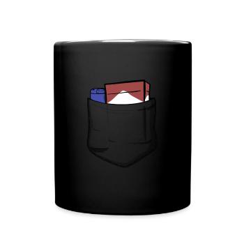 Zigaretten Pocket - Tasse einfarbig - Schwarz - Vorne
