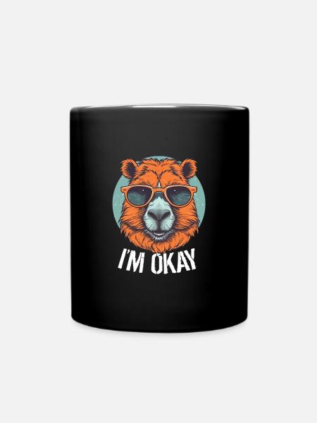 Capybara Funny capybaras - Full Colour Mug - black