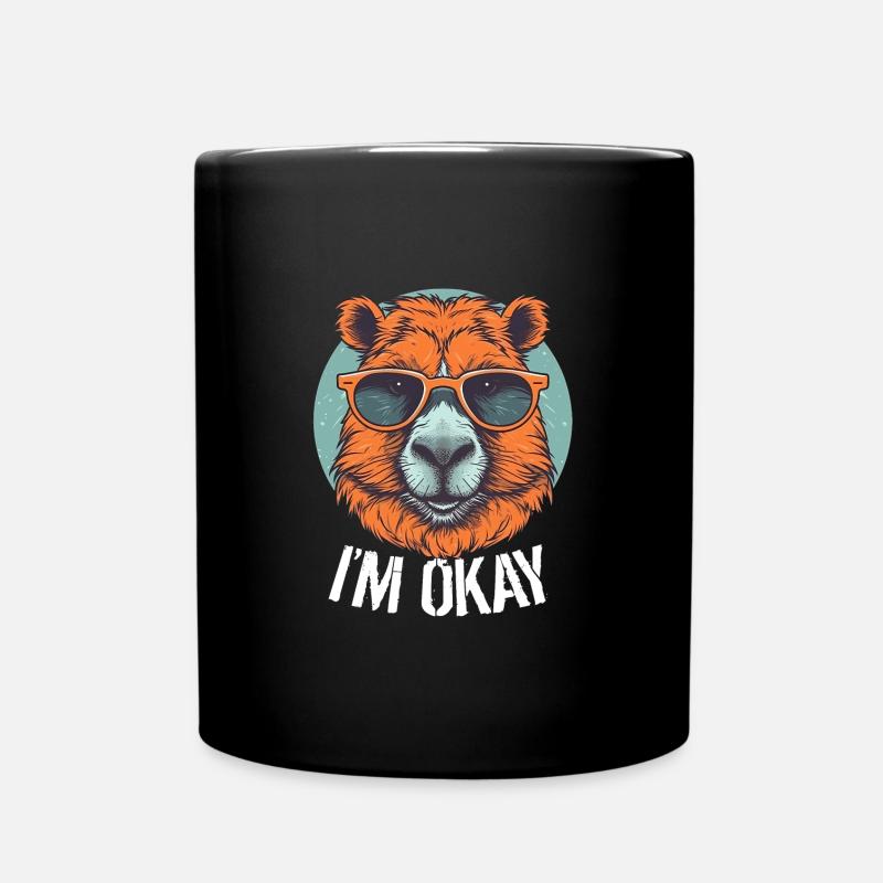 Capybara Funny capybaras - Full Colour Mug - black