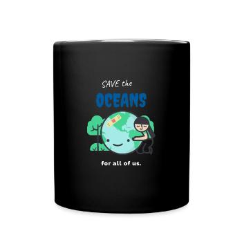 1 einziges Ziel: P Die Ozeane, retten Sie den Planeten - Tasse einfarbig - Schwarz - Vorne