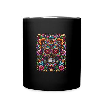 Dia de Los Muertos Sugar Skull Halloween - Full Colour Mug - black - Front