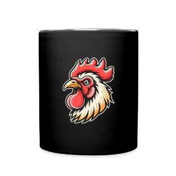 Comic Rooster Head Photorealistic - Full Colour Mug - black - Front