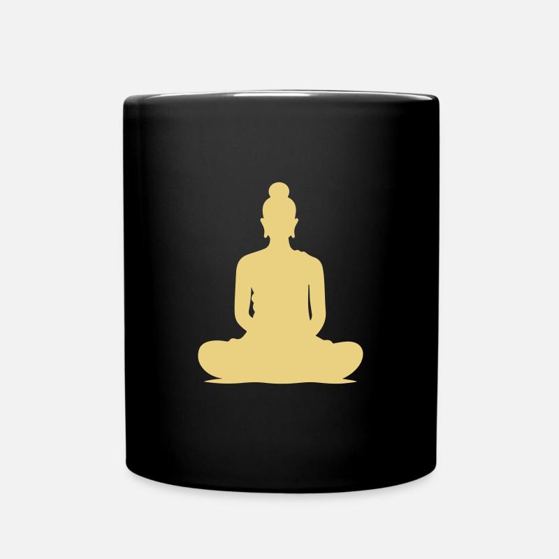Seated Buddha - Full Colour Mug - black