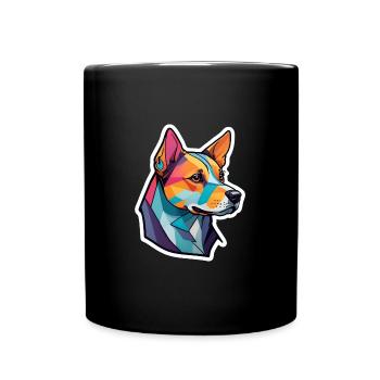 Colorful Dog Portrait - Full Colour Mug - black - Front