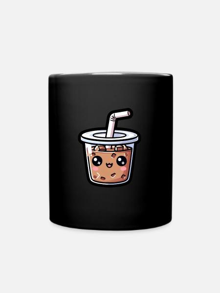 Eistee Kawaii - Tasse einfarbig - Schwarz
