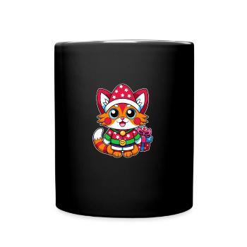 Meowy Christmas - Cadeau avec Kawaii Cat - Mug uni - noir - Devant
