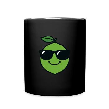Limetten-Kopf - Tasse einfarbig - Schwarz - Vorne
