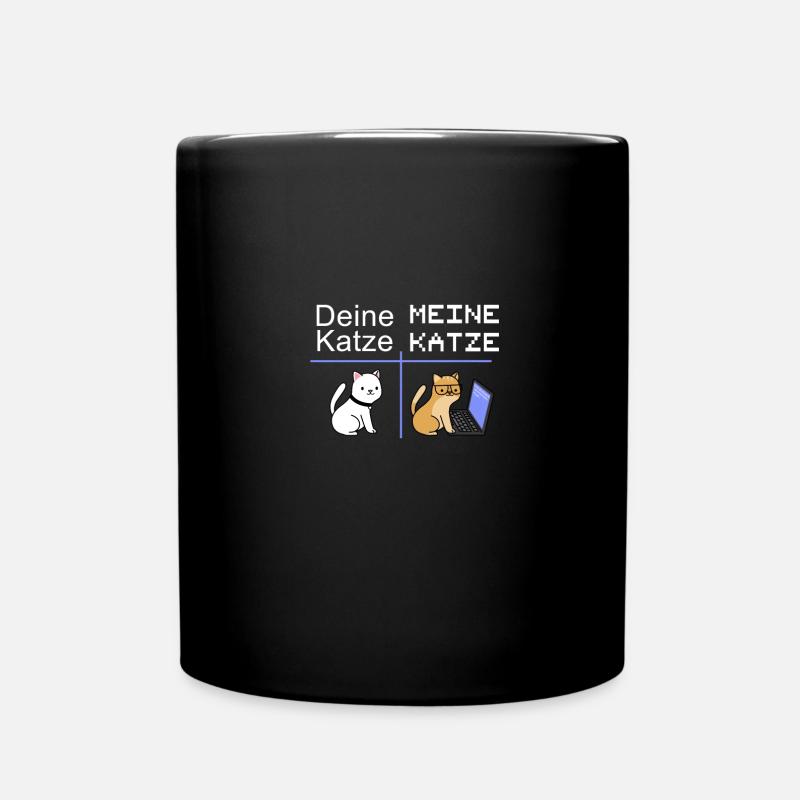 Nerd Informatiker mit Katze Geschenk IT Katzen - Tasse einfarbig - Schwarz