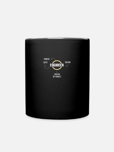 Problem Coffee Engineer Solution Sarcasm Funny - Tasse einfarbig - Schwarz