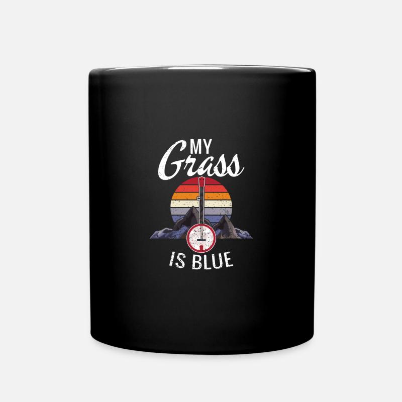 My Grass is Blue Retro Rocky Banjo Bluegrass - Tasse einfarbig - Schwarz