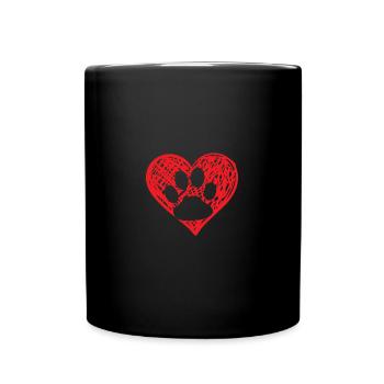 Paw Heart Love Dog Paw Dog Lover Animal Care - Mug uni - noir - Devant