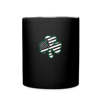 Irish American Flag Vintage Shamrock St. Patrick’ - Tasse einfarbig - Schwarz - Vorne