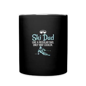 Ski Dad Funny Cute Winter Skiing Gift - Tasse einfarbig - Schwarz - Vorne