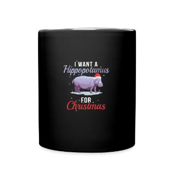 I Want A Hippopotamus for Christmas Baseball - Mug uni - noir - Devant