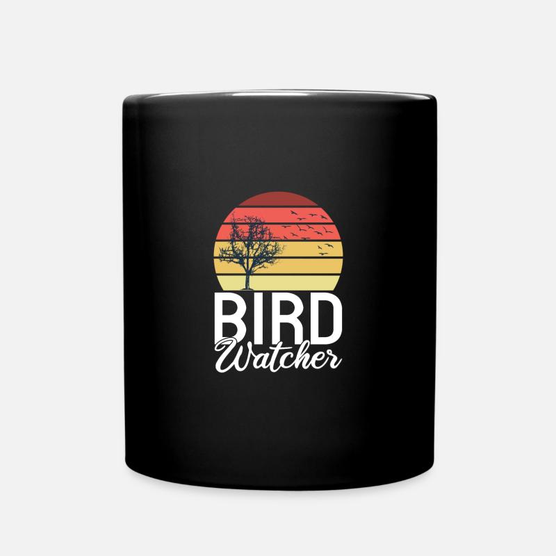 Retro Vintage Birdwatcher Birdwatching Nerd - Tasse einfarbig - Schwarz