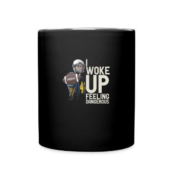 Je me suis réveillé de sentir le football - Mug uni - noir - Devant