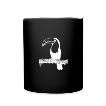 Toucan à gorge jaune vintage sur une branche - Mug uni - noir - Devant