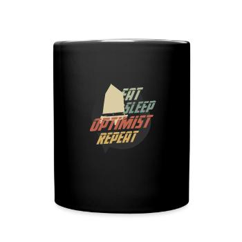 Retro Eat Sleep Optimist Repeat OPTIMIST PRESENT - Tasse einfarbig - Schwarz - Vorne