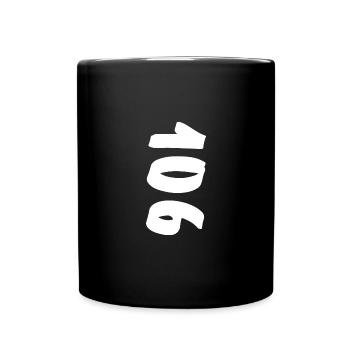 cento e seis, one hundred six, alder - Tasse einfarbig - Schwarz - Vorne