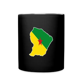 Carte drapeau Guyane 973 - Mug uni - noir - Devant