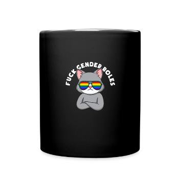 Fuck Gender Roles - Tasse einfarbig - Schwarz - Vorne