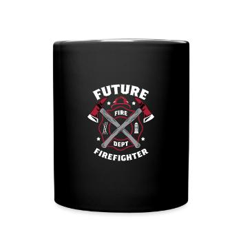 Zukünftiger Feuerwehrmann Freiwillige Feuerwehr Gi - Tasse einfarbig - Schwarz - Vorne