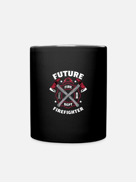 Future Firefighter Volunteer Fire Brigade Gi - Full Colour Mug - black