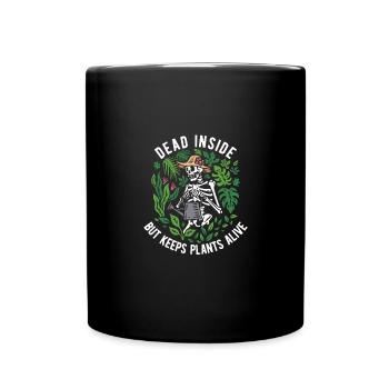 dead Inside mais garde les plantes vivantes - Mug uni - noir - Devant
