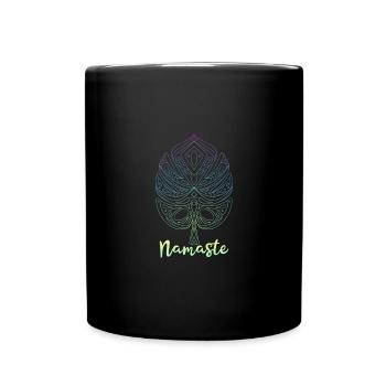 Namaste Monstera Yoga Meditation Monstera Leaf - Full Colour Mug - black - Front