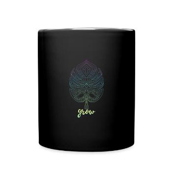 Monstera Yoga Méditation Feuille de Monstera - Mug uni - noir - Devant