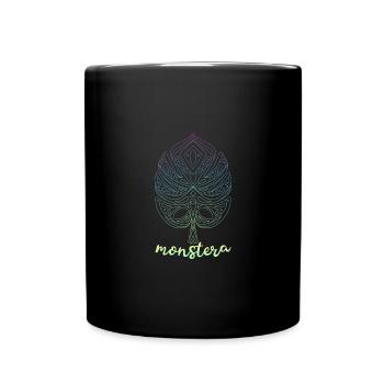 Monstera Yoga Méditation Feuille de Monstera - Mug uni - noir - Devant
