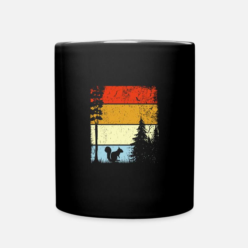 Waldtier in der Natur Eichhörnchen - Tasse einfarbig - Schwarz