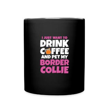 Border Collie Dog Owner Dog Café - Mug uni - noir - Devant