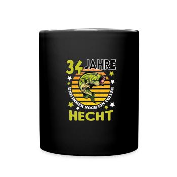 Geburtstag Toller Hecht Alter Jahre 34 - Tasse einfarbig - Schwarz - Vorne