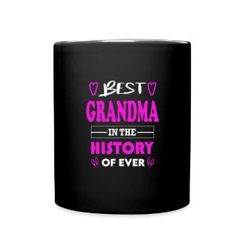 Best Grandma Beste Oma for Ever für immer - Tasse einfarbig - Schwarz - Vorne