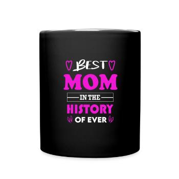 Best Mom Beste Mama for Ever für immer - Tasse einfarbig - Schwarz - Vorne