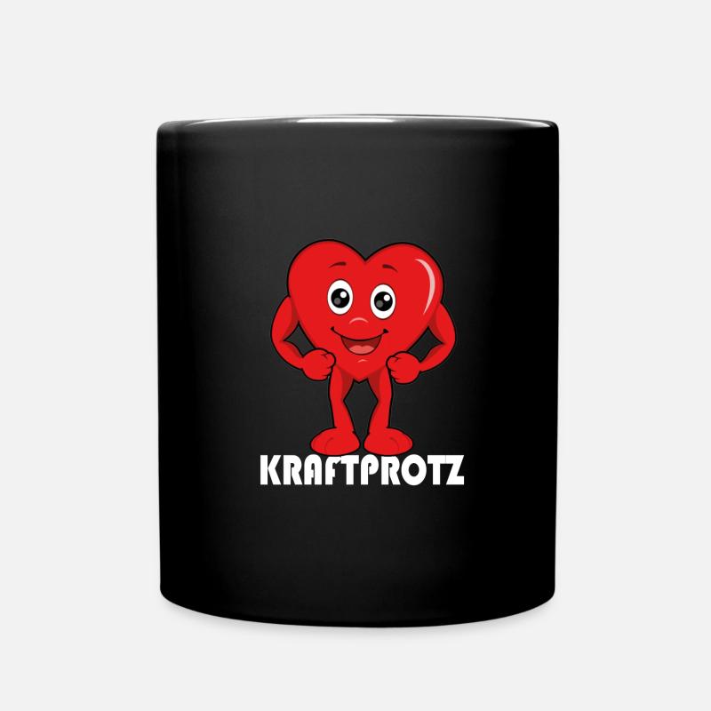 Kraftprotz Bodybuilder Krafttraining Sport Herz - Tasse einfarbig - Schwarz