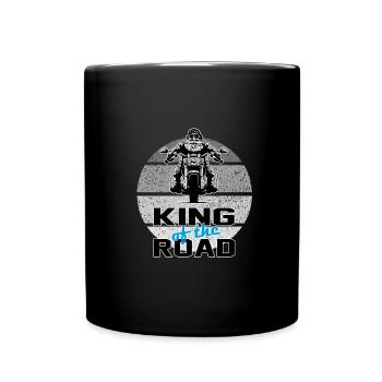 Motorradfahrer King of the Road - Tasse einfarbig - Schwarz - Vorne