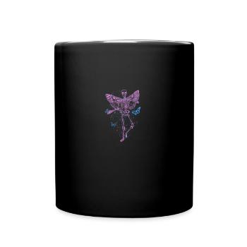 Fairycore skeleton blue butterfly cute grunge pink - Full Colour Mug - black - Front