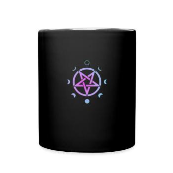 goat pentagram moon pastel grunge style Gothic - Tasse einfarbig - Schwarz - Vorne