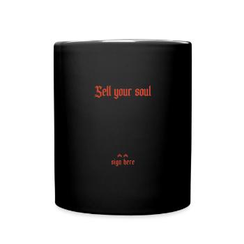 Signez ma chemise Vendez votre âme Costume - Mug uni - noir - Devant