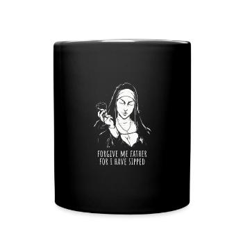 Holy Drinking Well wine lover funny wine - Full Colour Mug - black - Front