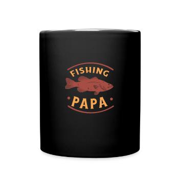 Angeln Fishing Papa Angler - Tasse einfarbig - Schwarz - Vorne