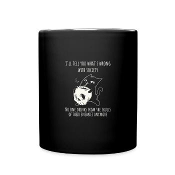 Buvez dans le crâne de vos ennemis Chat drôle - Mug uni - noir - Devant