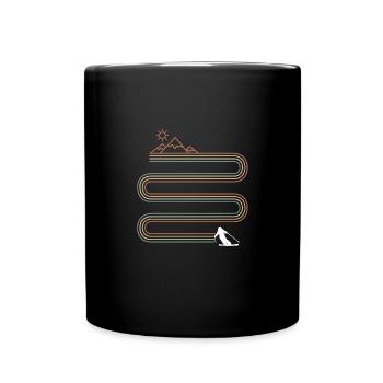Alpin Wintersport Ski Berge Alpen Piste Skifahren - Tasse einfarbig - Schwarz - Vorne