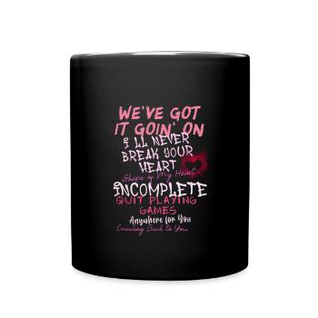 backstreet girl, songtexte, graffiti, typo,herz, - Tasse einfarbig - Schwarz - Vorne