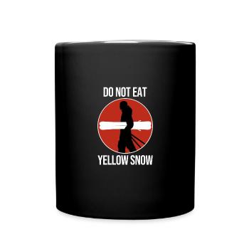 Ski Do Not Eat Yellow Snow Lustiges Skifahren - Tasse einfarbig - Schwarz - Vorne