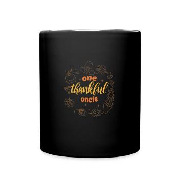 Matching Family One Thankful Uncle Thanksgiving - Full Colour Mug - black - Front